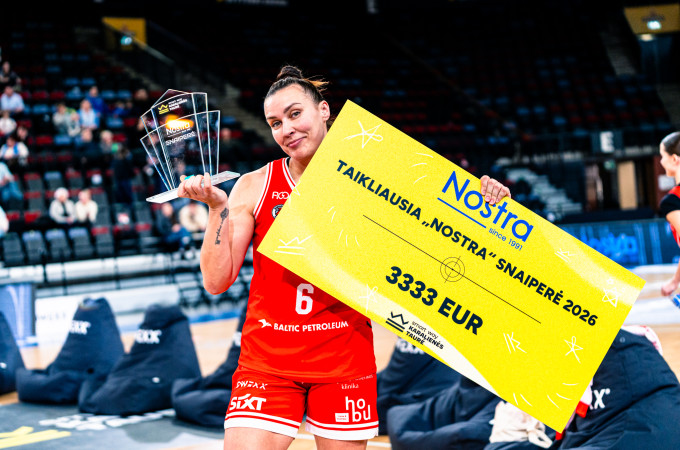Rekordą pakartojusi Nacickaitė-Van Der Horst pačiupo „Nostra“ snaiperės apdovanojimą